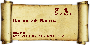 Barancsek Marina névjegykártya